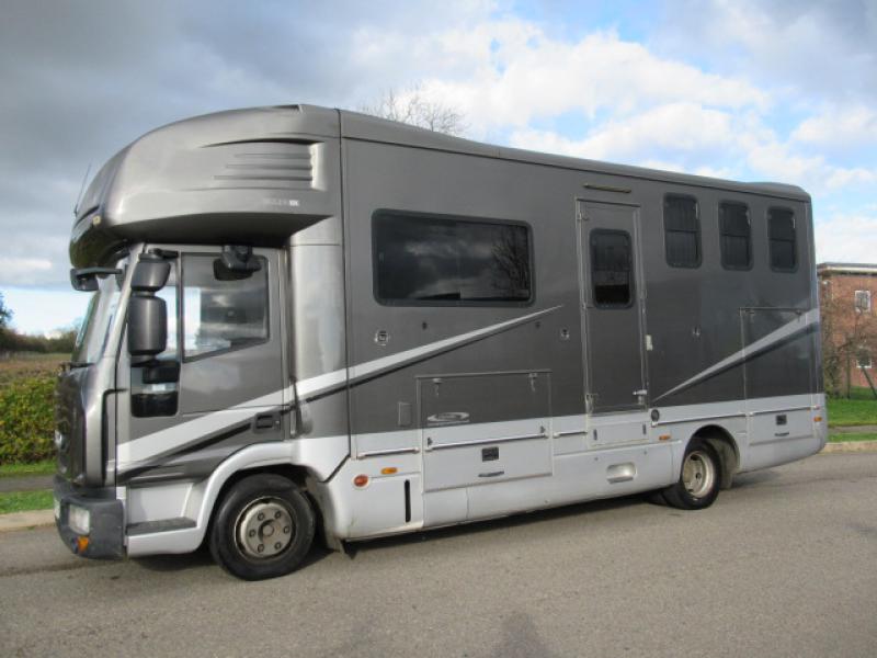 22-412-Beautiful 2009 Iveco Eurocargo 7.5 Ton Automatic, coach built by Olympic. Stalled for 3 with smart spacious living, sleeping for 4. Toilet and shower.  Only 65,247 Miles from new. Horsebox from new! Full tilt cab