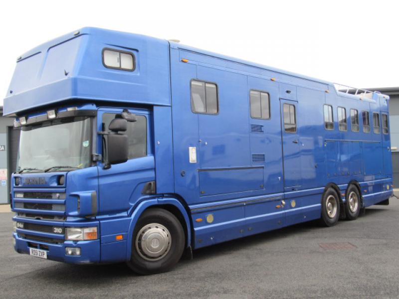 22-423-Beautiful 26,000 kg Scania 310 Coach built by Whittaker coach builders. Stalled for 6. Sleeping for 6. Large slide out. Huge specification.  Horsebox from new!
