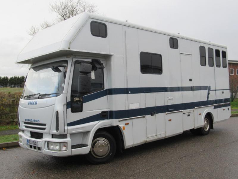 22-430-**NEW PRICE** 2008 57 Iveco Eurocargo 80E18 7.5 Ton Coach built by PRB Coach builders. Stalled for 3 with smart living area. No external tack locker intruding into the horse area.  180 BHP