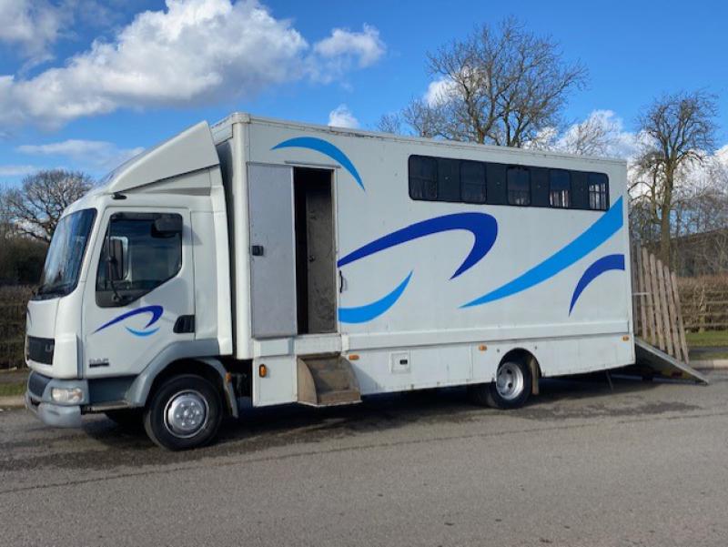 23-504-2004 Model DAF LF 150 7.5 Ton Professional build by TS Harker coach builders. Stalled for 4. Full tilt cab. Excellent condition throughout!