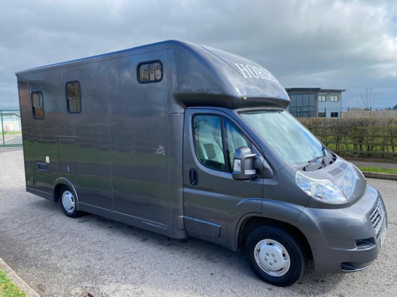 23-524-Beautiful 2014 Model  Fiat Ducato 3.5 Ton Coach built by Andrew Maudsley horseboxes. Weekender  Model. Stalled for 2 rear facing.. Smart compact living at the rear. Horsebox from new. Only 73,880 Miles ..