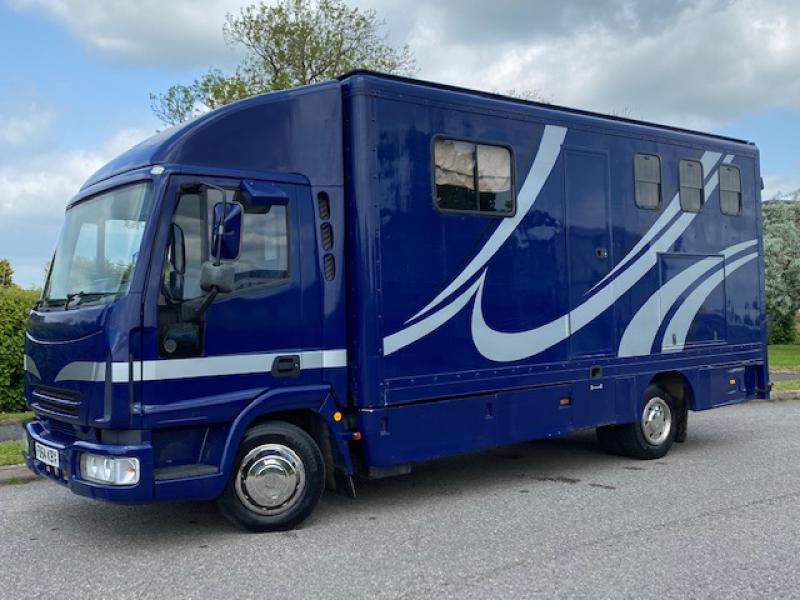 23-555-2005 Iveco Eurocargo 75E17 7.5 Ton Professional conversion by Huish horseboxes . Stalled for 3. Smart compact living,  Cut through cab. Compact horsebox