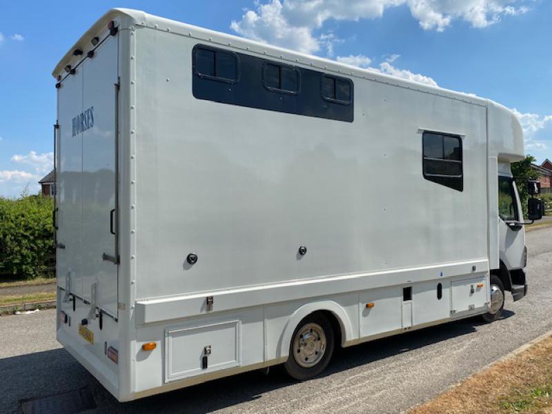 23-581-2013 DAF LF 160 7.5 Ton , Coach built by  WS Horseboxes, Brand new build.. Stalled for 3 with smart spacious living.  No external tack locker intruding into the horse area  Full tilt cab.. VERY SMART TRUCK!