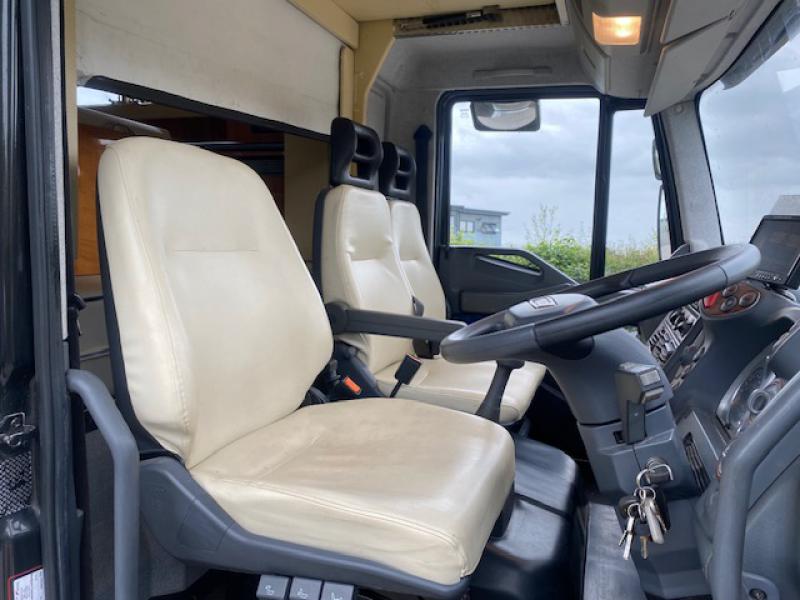 23-587-Beautiful 7.5 Ton 2007 Iveco Eurocargo 75E17 Coach built by Lehel coach builders. Stalled for 3. Smart luxurious living with large slide out. Sleeping for 4. Huge specification throughout. Only 28,337 Miles from new! Full tilt cab