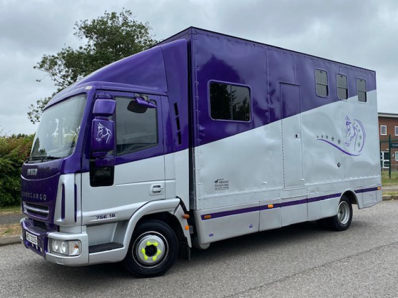 23-593-2007 Iveco Eurocargo 75E18 7.5 Ton , Professional conversion by Minster Coach builders. Stalled for 3 with smart living, Full tilt cab.. VERY SMART TRUCK!
