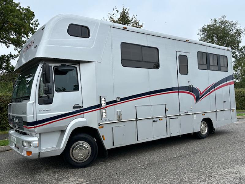 23-681-Beautiful 7.5 Ton MAN 818  180 BHP  Coach built by Cooke coach builders. Cooke Premier Model. Stalled for 3. Smart luxurious living. Sleeping for 4.  Toilet and shower. Underfloor storage. Stunning truck!