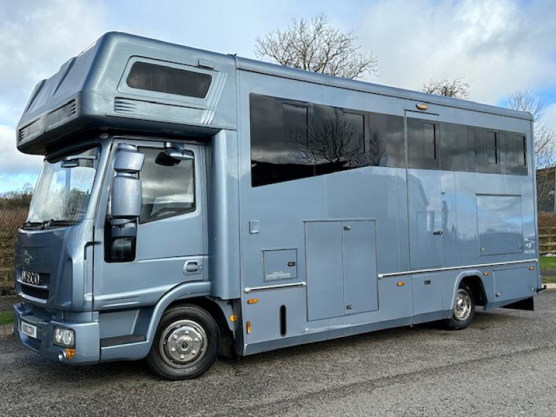 24-756-2010 Iveco Eurocargo 75E16 Automatic 7.5 Ton Coach built by Prestige horseboxes. Stalled for 2. Smart luxurious living, sleeping for 4. Large bathroom. Underfloor storage, Full tilt cab.