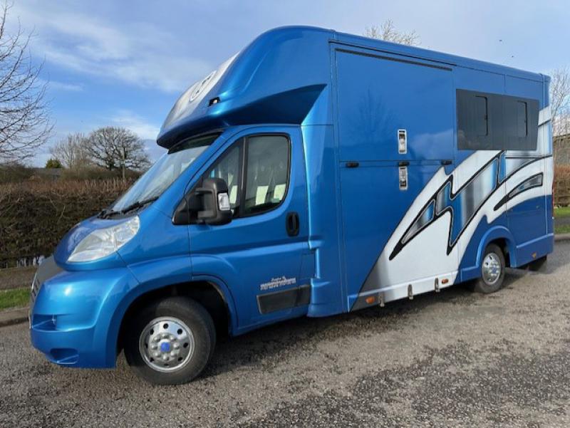 24-763-2014 Fiat Ducato Multijet 3.5 Ton Coach built by Tatton coach builders. Built on a Long wheelbase chassis.  Long stall model. Stalled for 2 rear facing. Metallic paint.. Stunning box